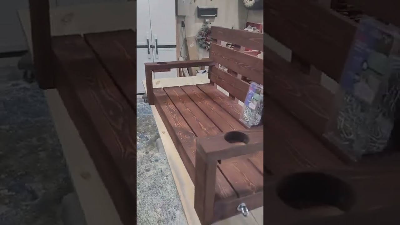 porch swing with cup holders