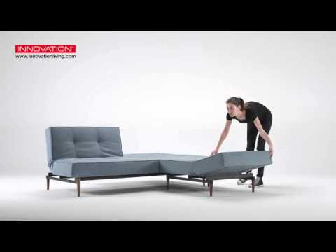 SPLITBACK Schlafsofa & Sessel von Innovation mit dunklem Holz