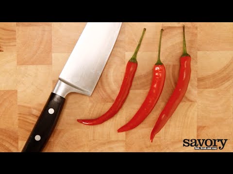 Cutting a chili pepper – Savory