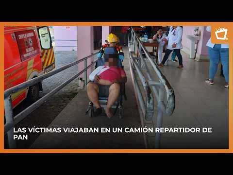 Accidente de camión deja tres lesionados 