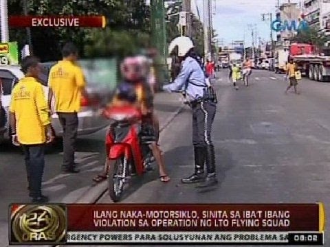 24Oras: Ilang naka-motorsiklo, sinita ng LTO flying squad dahil sa iba't ibang violation