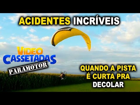 Decolagem de paramotor em pista curta -  Vídeo cassetadas
