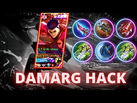 CHOU GAMEPLAY MOBILE LEGENDS (CHOU DAMAGE HACK)💯60000 DAMAGE 🔥