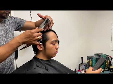 Curtain Haircut/Korean Style/Mens Leaf Cut. Shearwork.