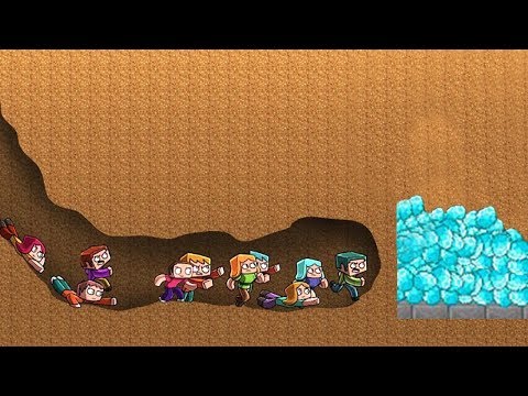 100 KİŞİ 10 dakikada kaç ELMAS bulabilir? - Minecraft