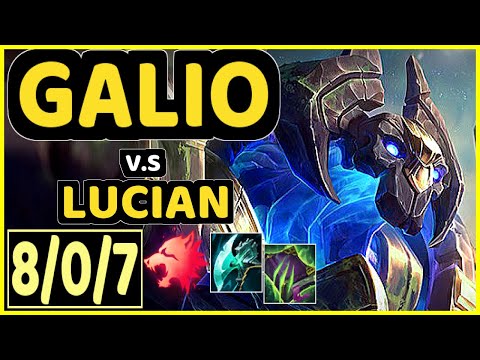 GALIO vs LUCIAN - 8/0/7 KDA MID GAMEPLAY - BR Ranked MASTER