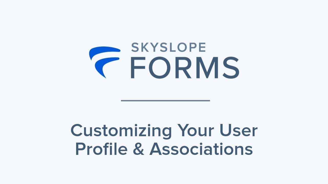 Customizing Your User Profile and Associations