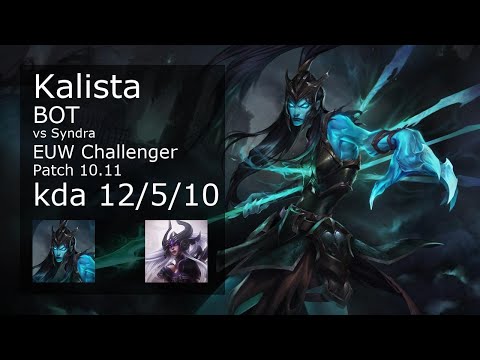 Kalista ADC & Sett vs Syndra & Karma - EUW Challenger 12/5/10 Patch 10.11 Gameplay