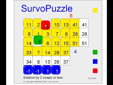 Survo demo: Solving Survo puzzle by swapping method