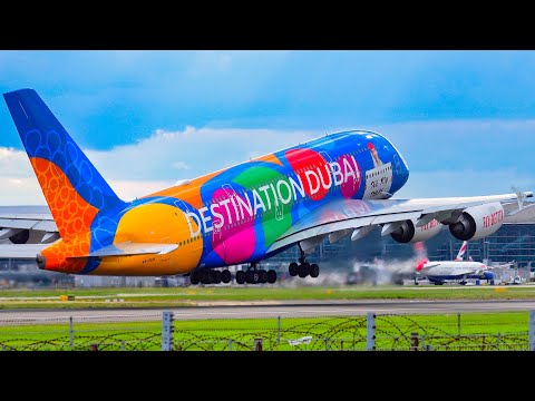 20 MINUTES of SUPER CLOSE UP TAKEOFFS & LANDINGS at LHR | 4K | London Heathrow Plane Spotting (2023)