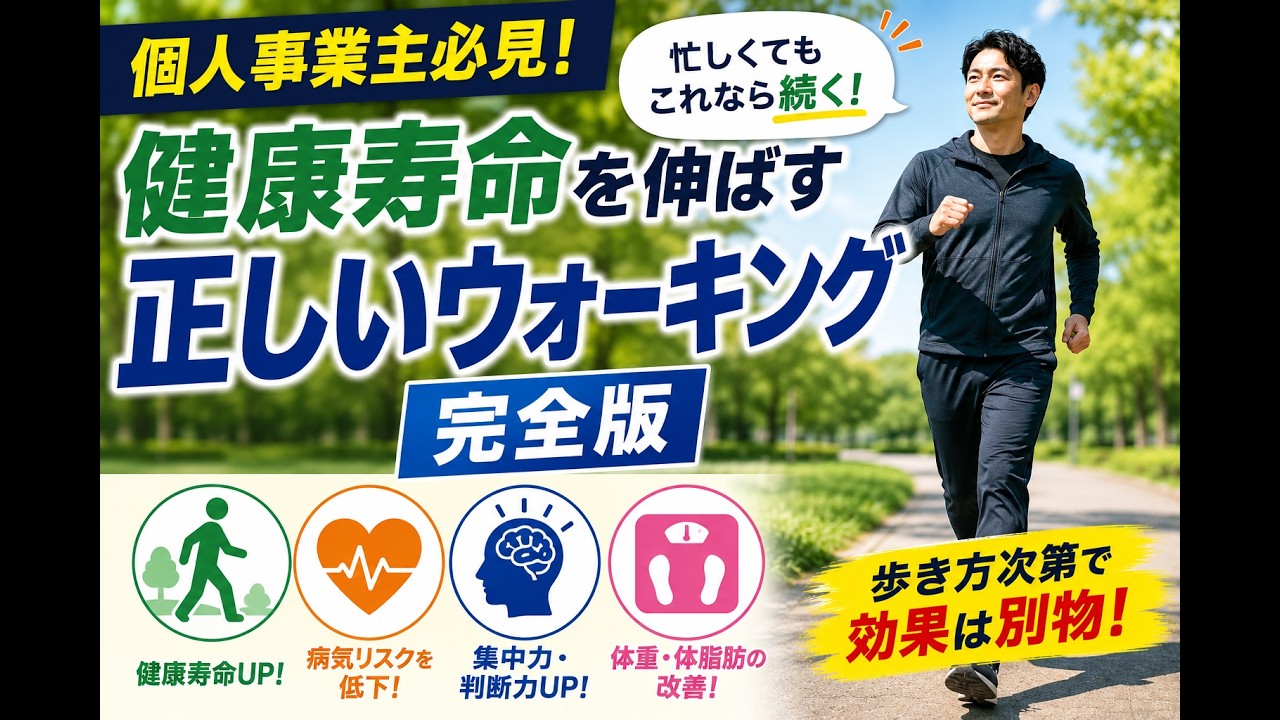 【個人事業主にオススメ】健康寿命を伸ばすウォーキングの秘訣は◯◯だった！