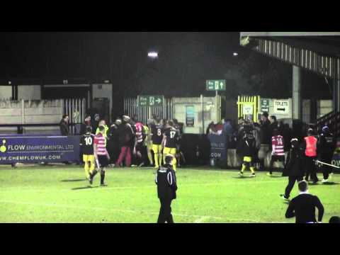 Kingstonian Fc Goalkeeper fight Rob Tolfrey 23 feb 2015