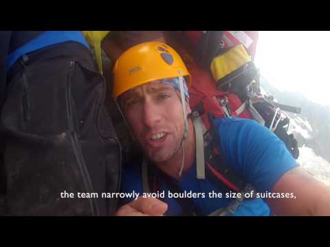 Mont Blanc: narrowly missing a rockfall in the grand couloir (death gully)!