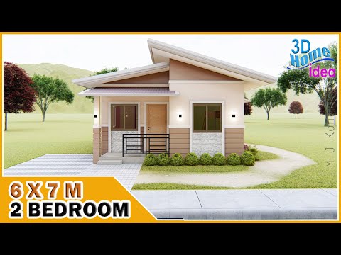 SMALL HOUSE DESIGN | 6x7m 2 Bedroom | Pinoy Bungalow House