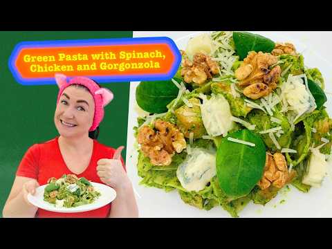 Green Pasta with Spinach, Chicken and Gorgonzola Recipe
