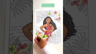 Moana Coloring Page (Super Pretty!) #shorts