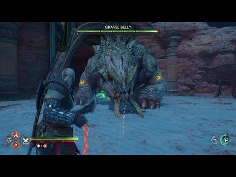 DEFEATING THE GRAVEL BELLY BOSS in Alfheim (PS5) | Kratos VS Gravel Belly Fight Boss