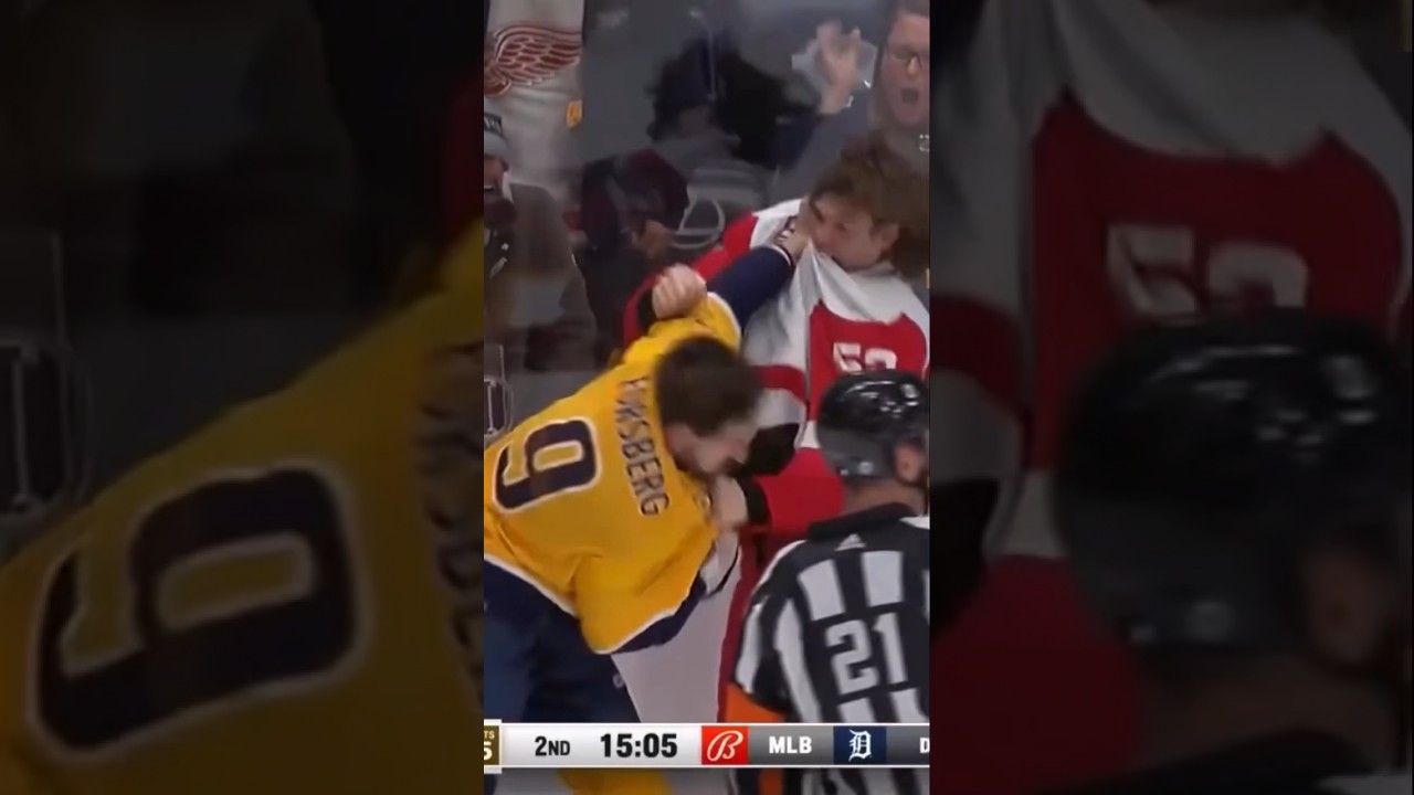 Moritz Seider In His First NHL Fight Drops The Mitts With Filip Forsberg 🥊