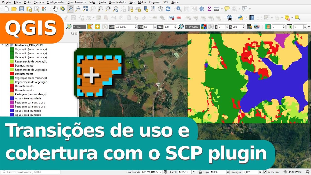 Transições de uso e cobertura com o SCP plugin no QGIS