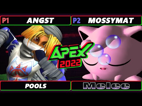 Apex 2022 - Angst (Sheik) Vs. MossyMat (Jigglypuff) SSBM Melee Tournament
