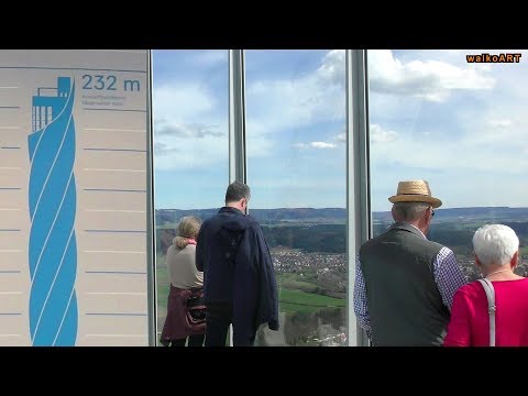 Testturm Rottweil thyssenkrupp Elevator -Aufzugsfahrt zur Besucherplattform visitors platform 232m