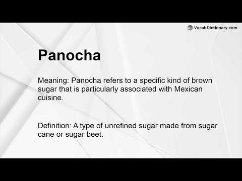 Panocha Meaning