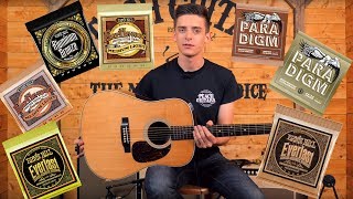 Video thumbnail for 7 Packs of Strings, 1 Acoustic - Ernie Ball String Comparison by Peach Guitars