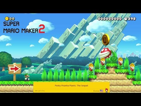 Super Mario Maker 2 - Pesky Piranha Plants: The Sequel [39S-LB7-T1G]