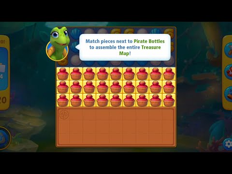 @Fishdom Level 12101. Met Pirate Bottles to assemble Treasure Map!