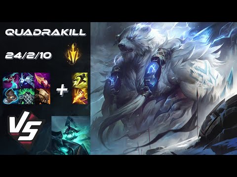 JUNGLE Volibear vs Hecarim [QUADRAKILL] - EU Grandmaster Patch 25.S3.1