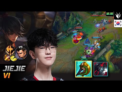 JieJie Jungle Vi Divine Sunderer Conqueror - JieJie Vi Match Highlight - LOL KR 12.15