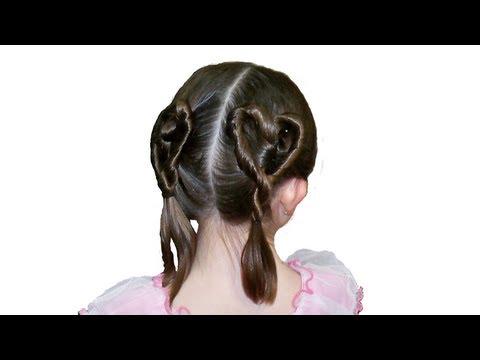 Pair of Heart Shaped Ponytails - Tutorial