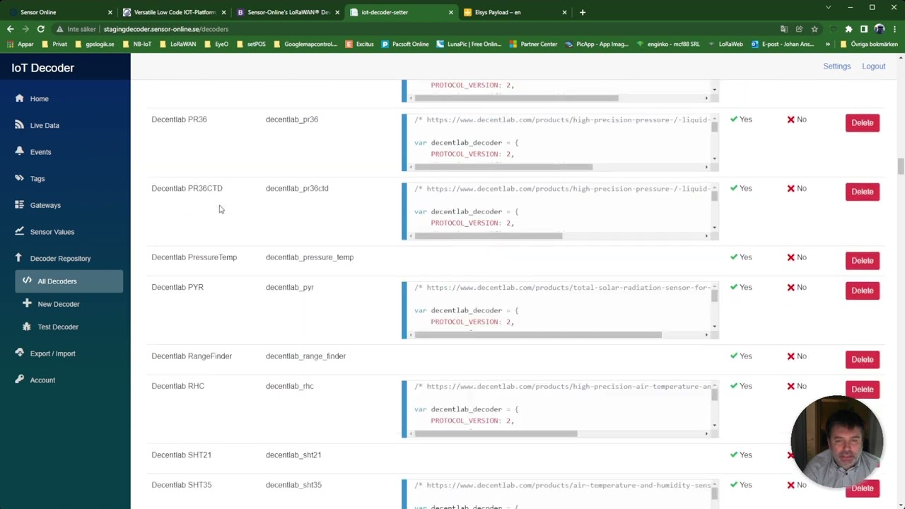 LoRaWAN payload decoder library