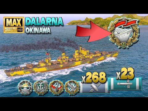 Destroyer Dalarna: Solo warrior on map Okinawa - World of Warships