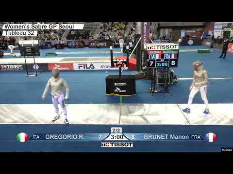 2019 468 T32 14 F S Individual Seoul KOR GP RED GREGORIO ITA vs BRUNET FRA