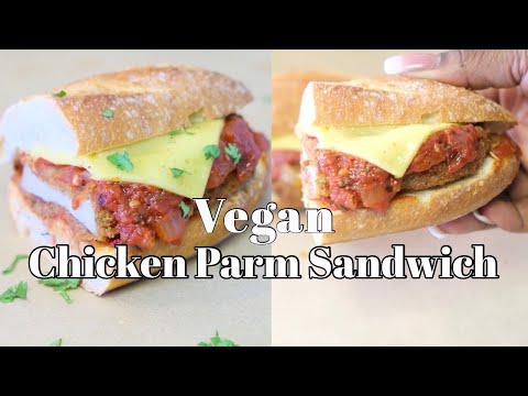 Vegan Chicken Parm Sandwich Blue Oyster Mushrooms | Pretty Brown Vegan