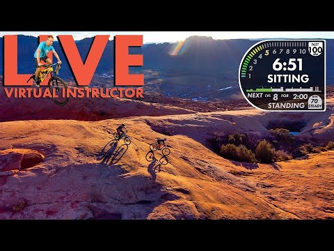 LIVE Mountain Bike Spin Video - Moab Slick Rock Trail - Indoor Cycling Max Endurance Workout