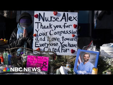 Demonstrations remain calm one day later at site of Alex Pretti shooting