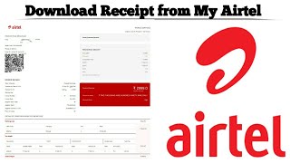 How to Download Receipts or invoice from Airtel app | Download your Recharge Bill from My Airtel app