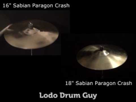 SOLD OUT MATCHED SET - Sabian PARAGON 16" 18" crash cymbal Lodo Drum Guy