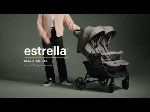 Joie Twin Stroller Estrella W/ Rc, Birth to 22 kg or 4 Years - Eclipse