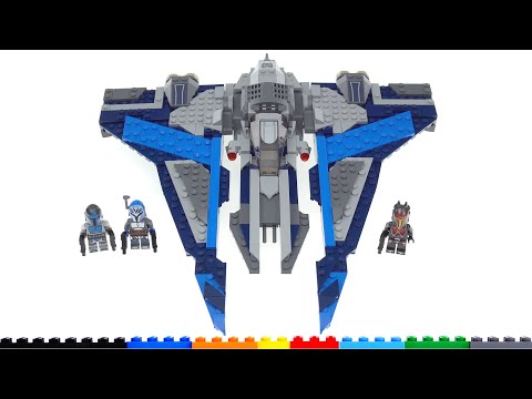YouTube thumbnail: LEGO Star Wars Mandalorian Starfighter 75316 review! Menacing & playable with good figs, 2 flaws