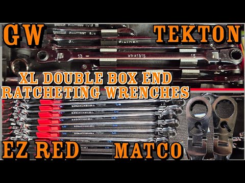 All of My Long Double Box End Ratcheting Wrenches Tekton Matco EZ Red Gearwrench