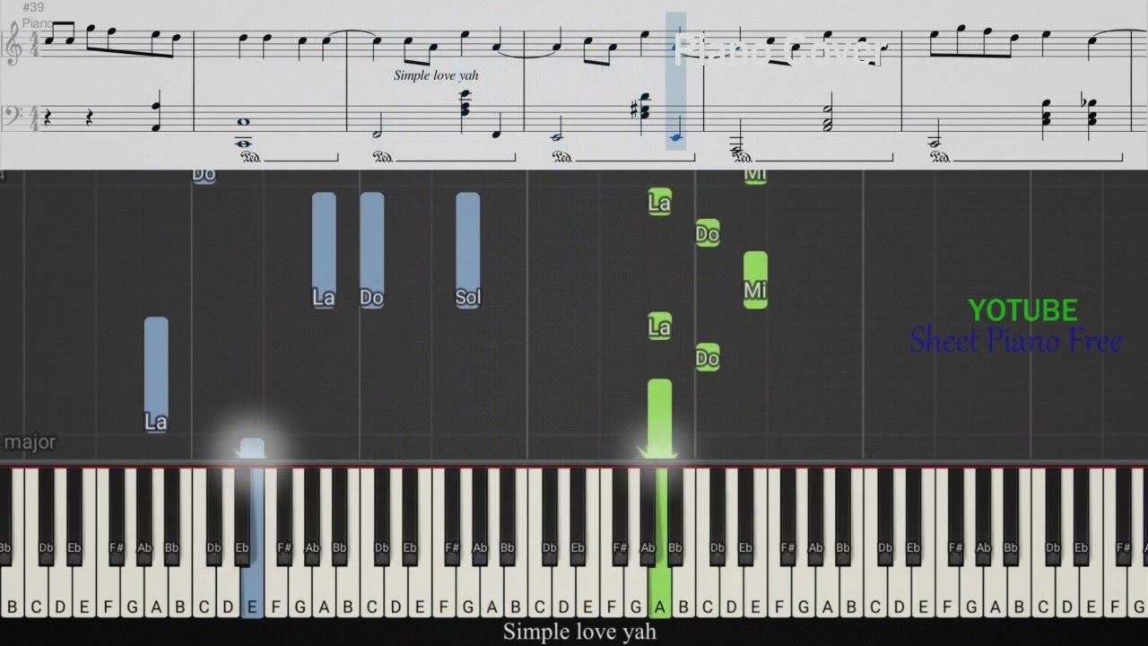 Hướng Dẫn Piano SIMPLE LOVE - Obito x Seachains x Davis x Lena  Sheet Free