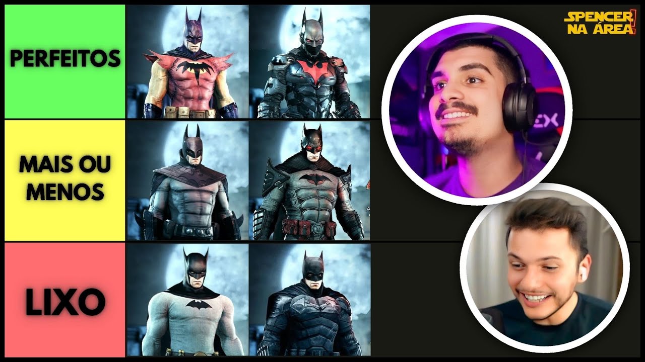RANKEANDO OS TRAJES DE BATMAN ARKHAM KNIGHT - com @GuiFelix