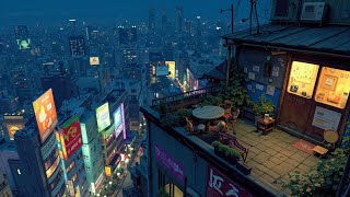 Late Night Lofi Hip Hop | Japan Cityscape & Rain Sounds for Calm Mind & Focus