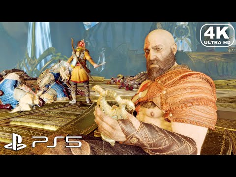 God of War PS5 - Atreus saves Kratos from the Light of Alfheim (4K ULTRA HD PS5) GOW