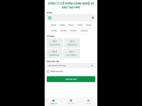 HPK BILL lập hóa đơn Xăng Dầu