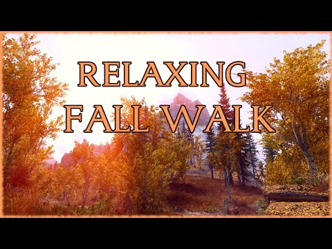 Skyrim Relaxing Fall Walk 🍁 4k