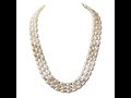 Majestic Cascade Triple Layer Elongated Pearl And Stone Ring Necklace SN1032 NU